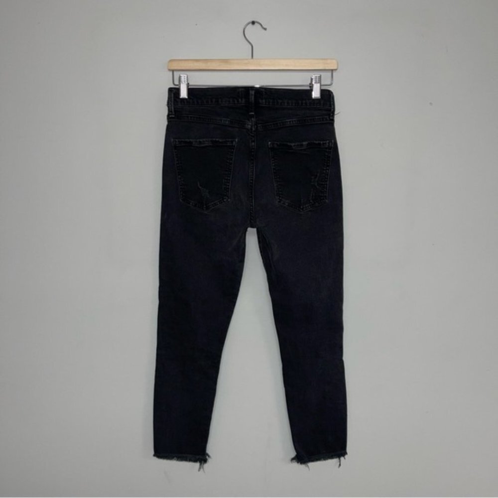 Agolde Jeans Women's Size 28 Black Wash Feel Good Distressed Ripped Ankle - Picture 5 of 9